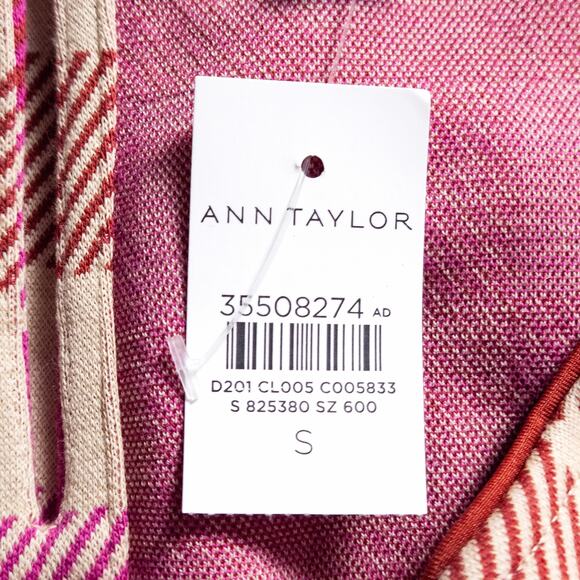 Ann Taylor Plaid Sleeveless Top Pink Size Small Preppy Academia - Picture 7 of 8